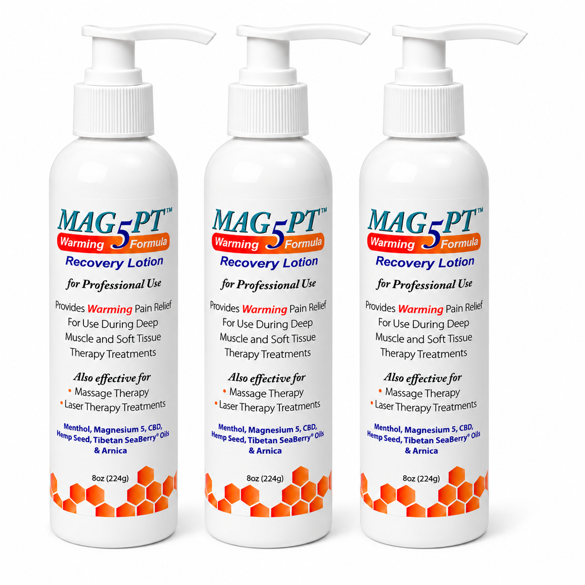 Mag5Pt Warming Recovery Lotion 8oz (Professional Size) 3 PK